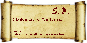 Stefancsik Marianna névjegykártya