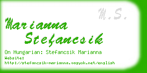marianna stefancsik business card